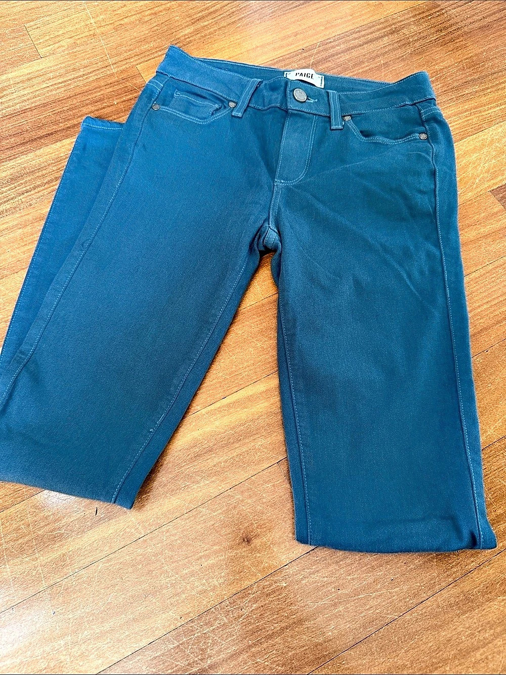 Paige Verdugo Ultra Skinny Jeans Straight Leg Jeans in Blue Waist 27